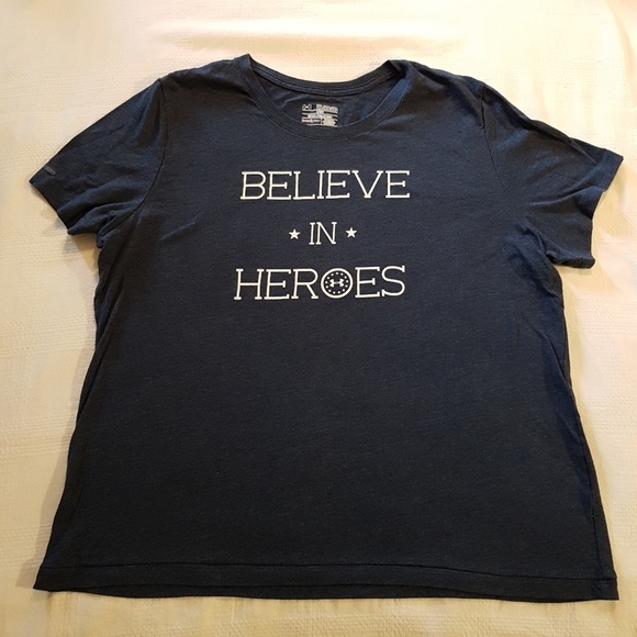 Under Armour women's 2xl blue tshirt Believe in Heros shirt - Picture 1 of 5
